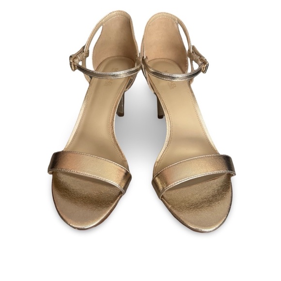 Michael Kors Simone Mid Sandal Pale Gold Shoes Size 8 - Picture 3 of 10